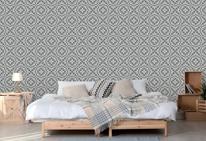 Echo Tile Oxford Blue Wallpaper