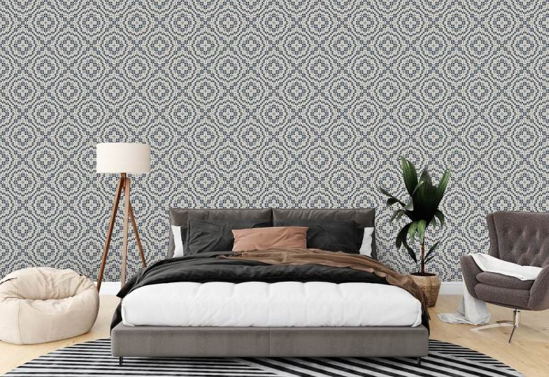 Echo Tile Oxford Blue Wallpaper