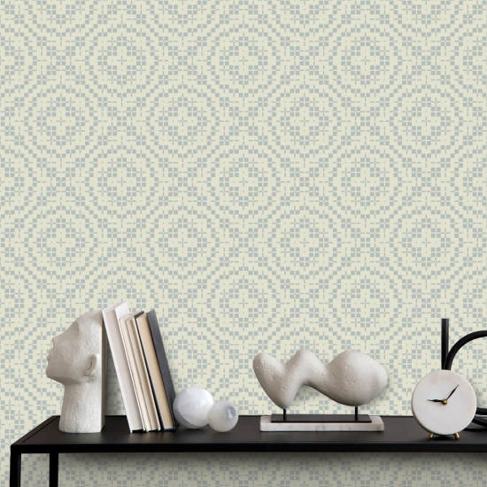 Echo Tile Pale Mineral Blue Wallpaper