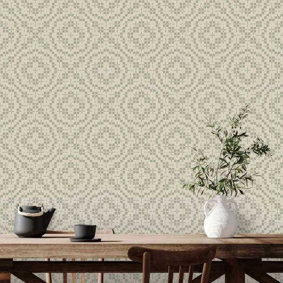 Tuile Echo Papier peint Parchment Sage
