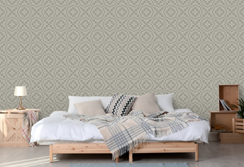 Echo Tile Walnut Wallpaper