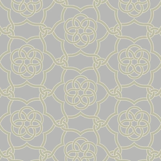 Treillis en forme de fleurons Papier peint Silver Sage