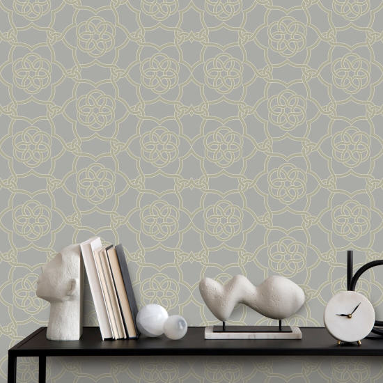 Reticolo Floret Carta da parati Silver Sage
