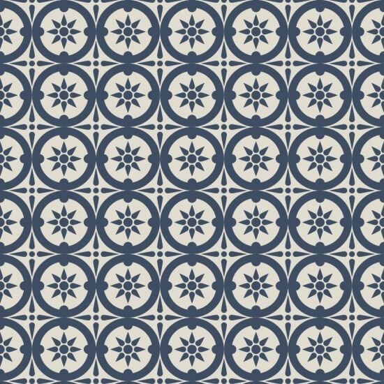 Medallion Oxford Blue Wallpaper