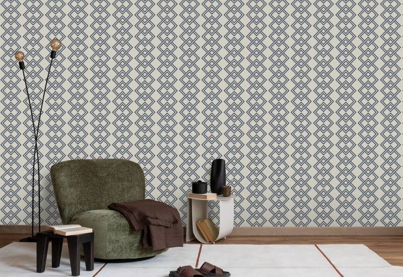 Mod-blok Oxford blauw behang
