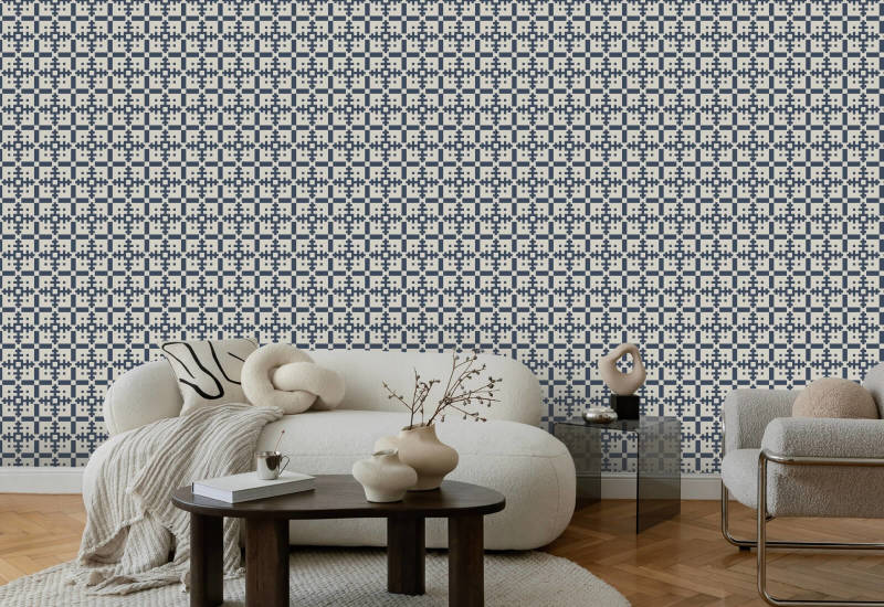 Piazza Oxford Blue Wallpaper
