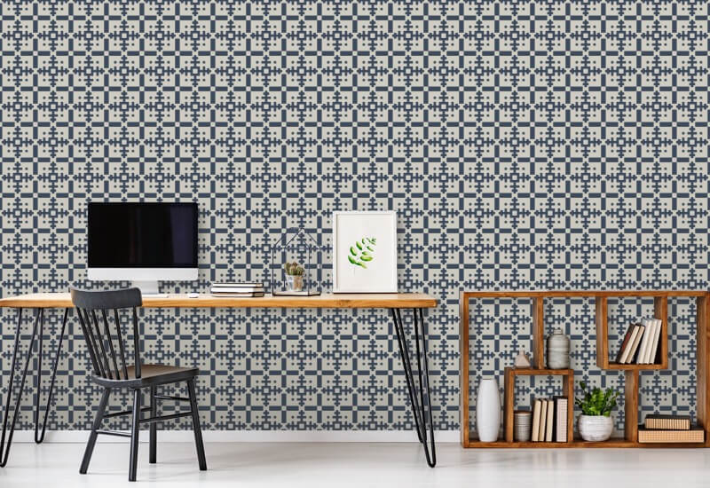 Piazza Oxford Blue Wallpaper