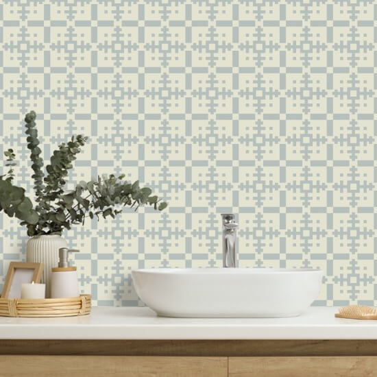 Piazza Pale Mineral Blue Wallpaper