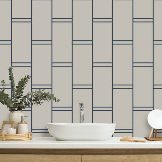 Pillar Stripe Oxford Blue Wallpaper
