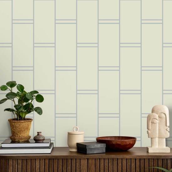 Pillar Stripe Pale Mineral Blue Wallpaper