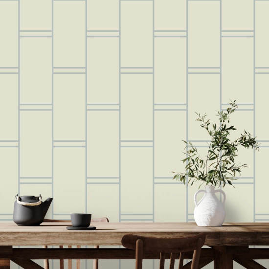 Pillar Stripe Papier peint bleu minéral pâle