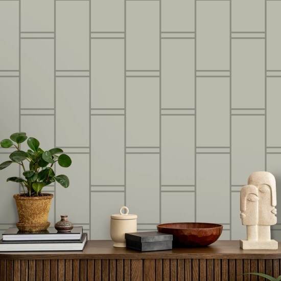 Pillar Stripe Walnut Wallpaper