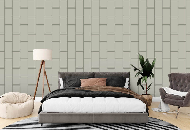 Pillar Stripe Walnut Wallpaper