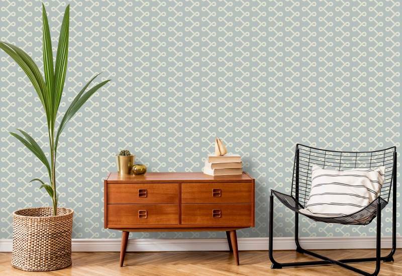 Soft Knot Pale Mineral Blue Wallpaper