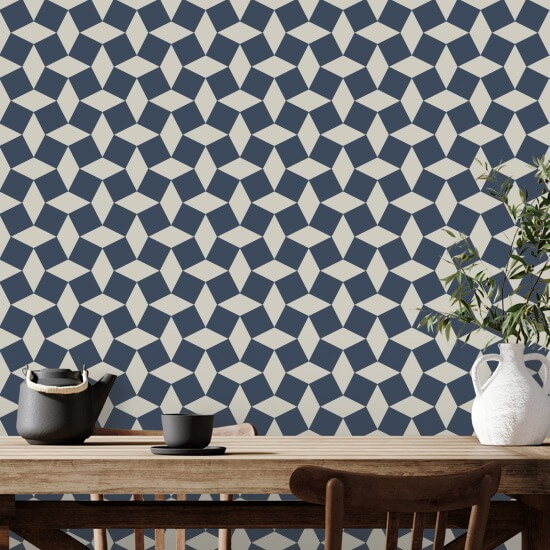 Tailored Check Oxford Blue Wallpaper