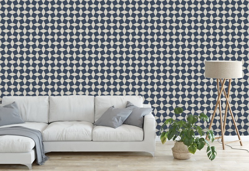Tailored Check Oxford Blue Wallpaper