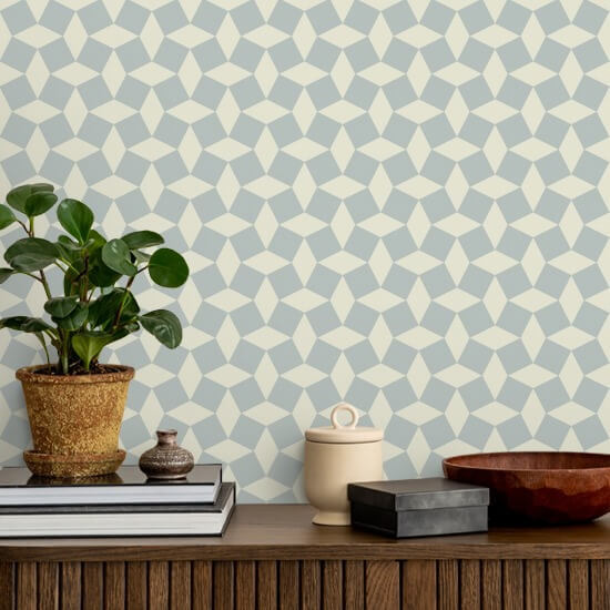 Tailored Check Pale Mineral Blue Wallpaper