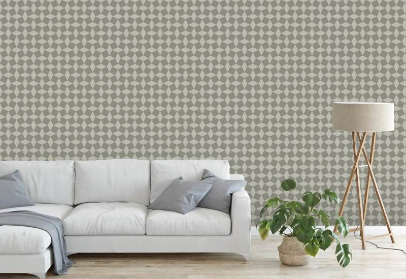 Tailored Check Walnut Wallpaper