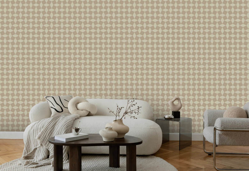 Tailored Check Washed Terracotta Wallpaper