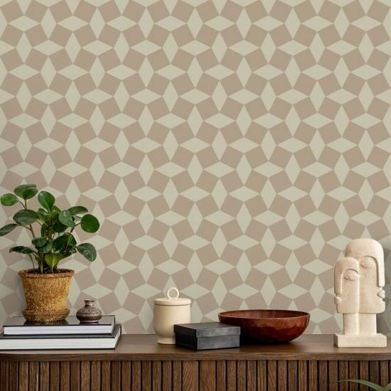 Tailored Check Washed Terracotta Wallpaper