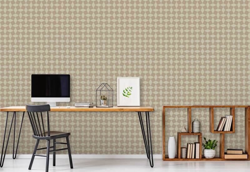 Tailored Check Washed Terracotta Wallpaper