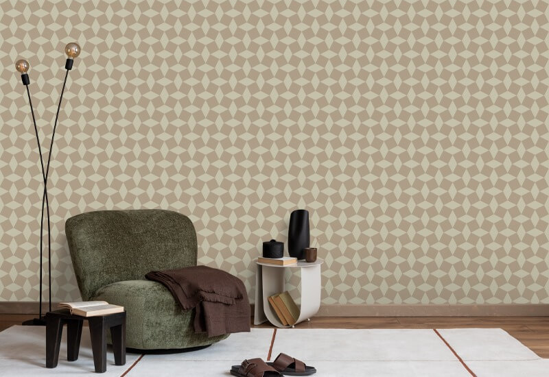 Tailored Check Washed Terracotta Wallpaper