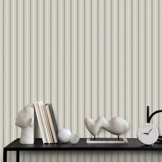 Stripe op maat Oxford blauw behang