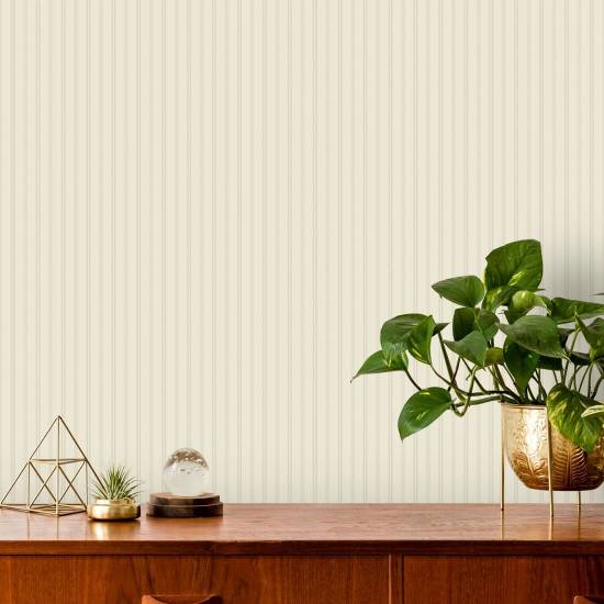 Tailored Stripe Raw Cotton Wallpaper