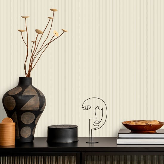 Tailored Stripe Raw Cotton Wallpaper