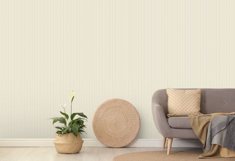Tailored Stripe Raw Cotton Wallpaper