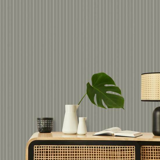Stripe su misura Carta da parati in noce