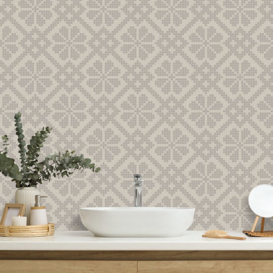 Villa Mosaic Ash Linen Bakgrunn