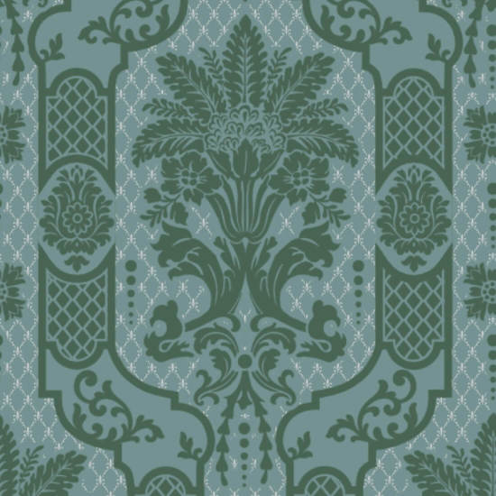 Columnar Bloom Blue Jade Wallpaper