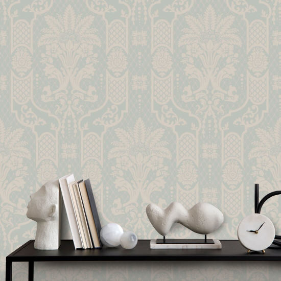 Columnar Bloom Cloud Blue Wallpaper