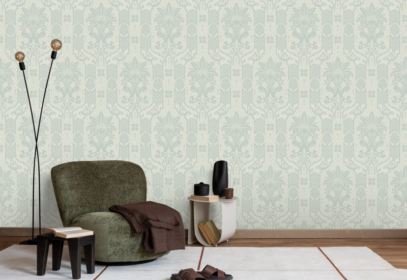 Columnar Bloom Pale Blue Gray Wallpaper