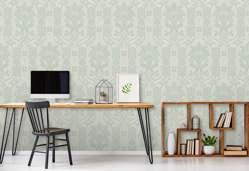 Columnar Bloom Pale Blue Gray Wallpaper