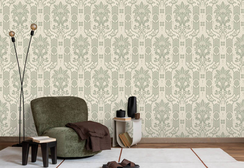 Floraison colonnaire Papier peint Thyme Green