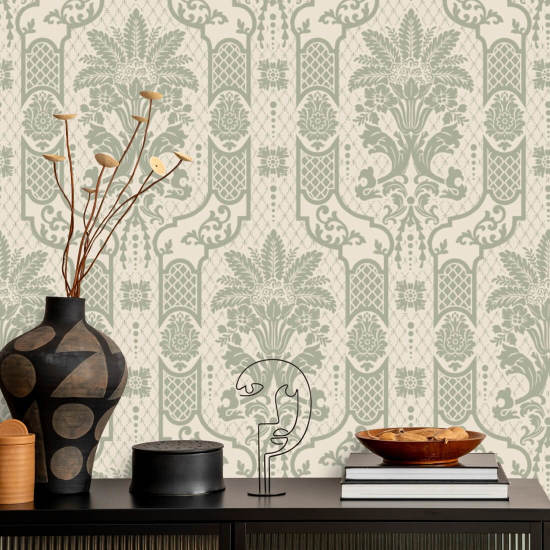 Zuilvormige bloei Thyme Green behang