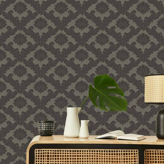 Salon Leaf Brownstone behang