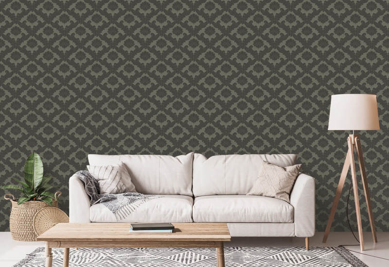 Salon Leaf Brownstone behang