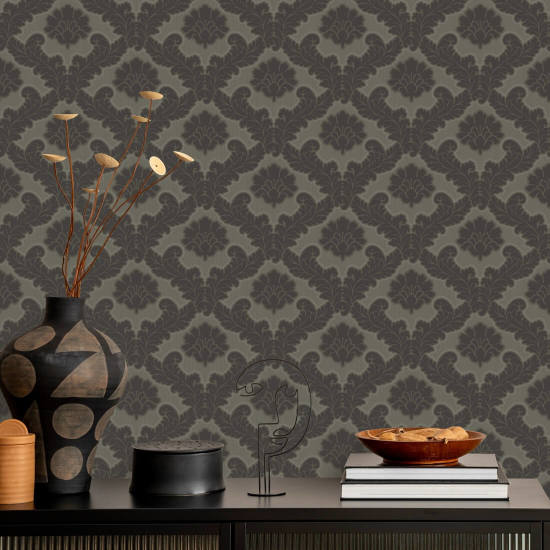 Blatt im Salon Brownstone-Tapete