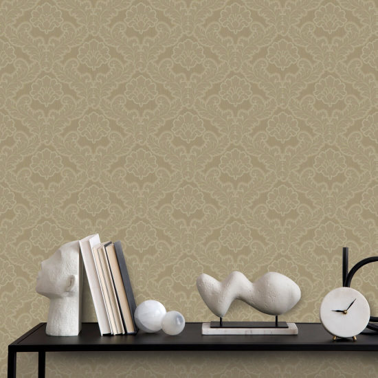 Drawing Room Leaf Champagne Wallpaper