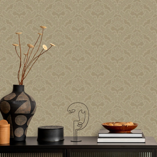 Salon Leaf Champagne-behang