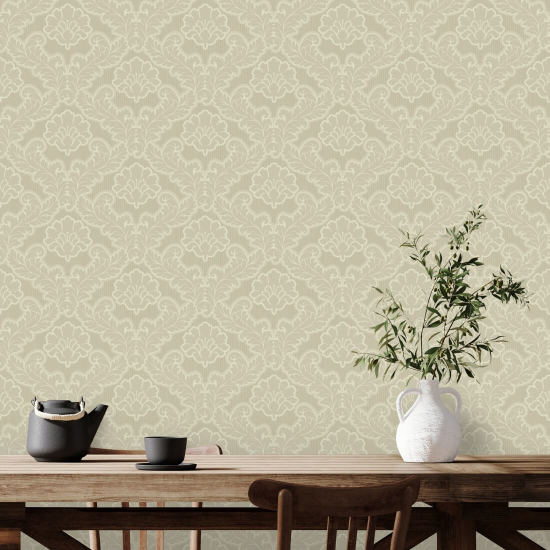 Drawing Room Leaf Linen Wallpaper