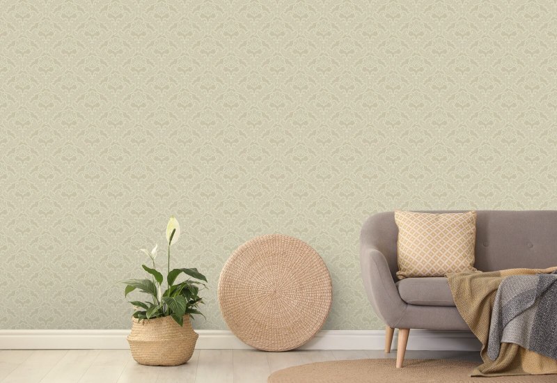 Drawing Room Leaf Linen Wallpaper