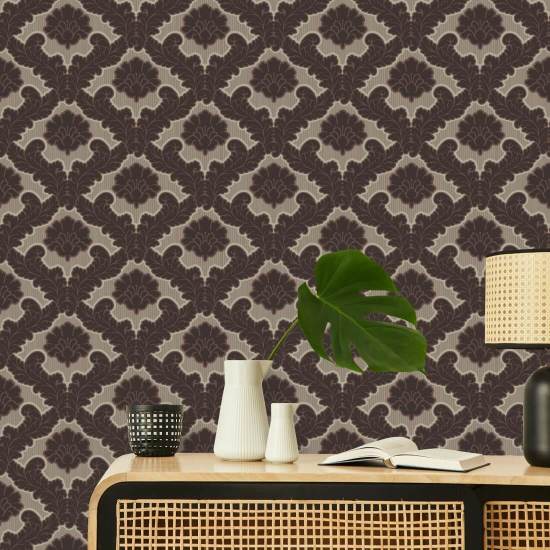 Folha da sala de desenho Papel de parede marrom