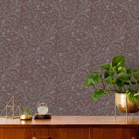 Florentine Vine Crimson Wallpaper