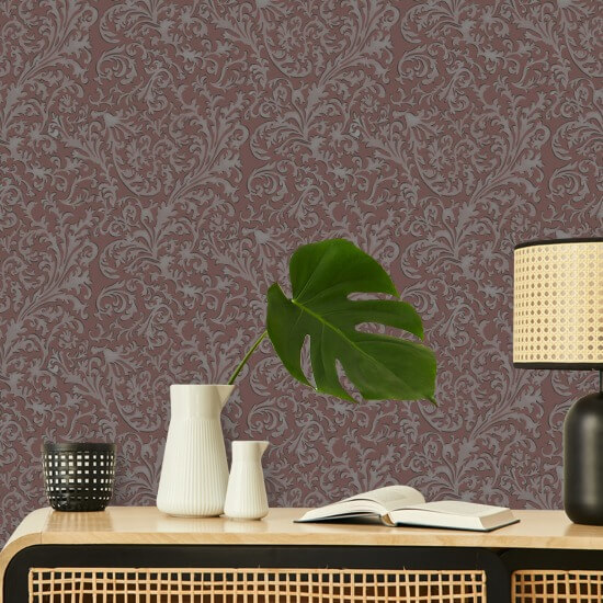 Florentine Vine Crimson Wallpaper