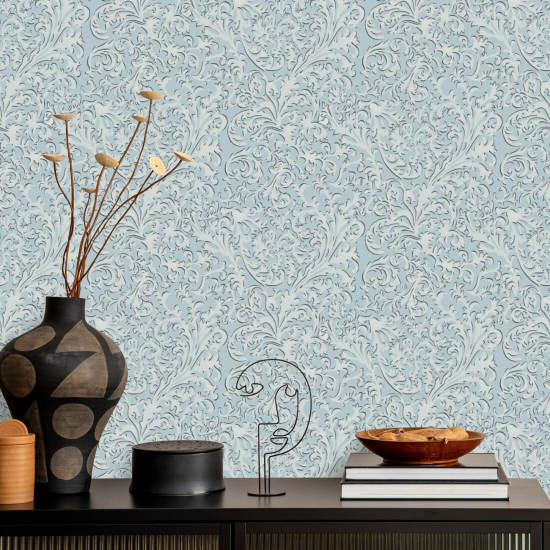 Florentine Vine Daytime Blue Wallpaper