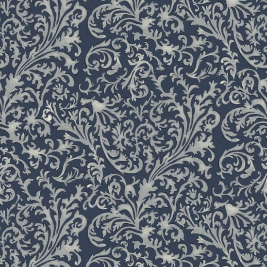 Florentine Vine Deep Blue Wallpaper